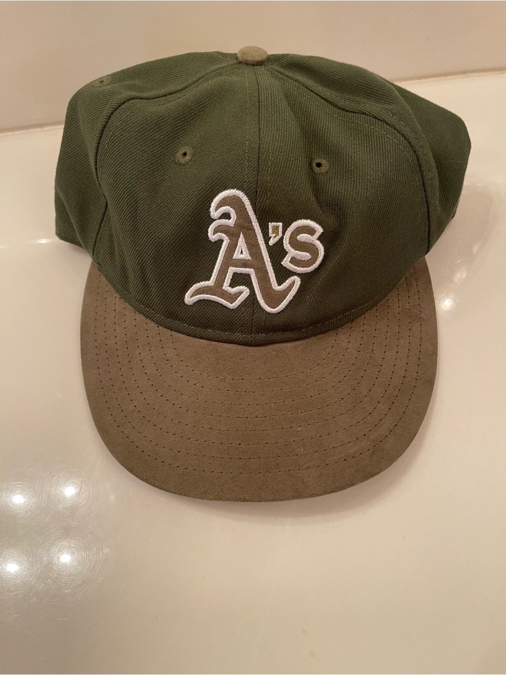 9fifty Oakland A's Olive Green and Brown Snapback Hat